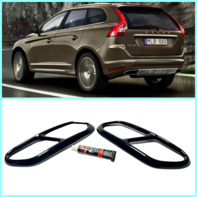 Chrome Exhaust Stainless Steel Cover Exhaust For Volvo XC60 2013 2017 Black