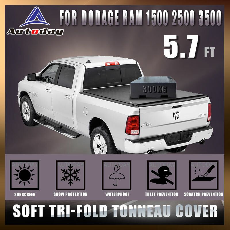Auto Parts And Vehicles Soft Cover 5 7 Bed Tri Fold Tonneau Cover New For Dodge Ram Crew 2009 2018 Truck Bed Accessories