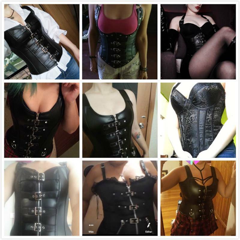 Women Black Steampunk Corset Bustier Gothic Shapewear Lingerie Lace up S-6XL 