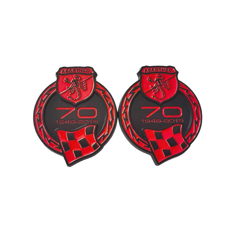 Pour 2pcs Abarth 70th ArriÃ¨Re CÃ´TÃ© EmblÃ¨Mes Ornements1949-2019 MÃ©Tal Ã©Tiquette