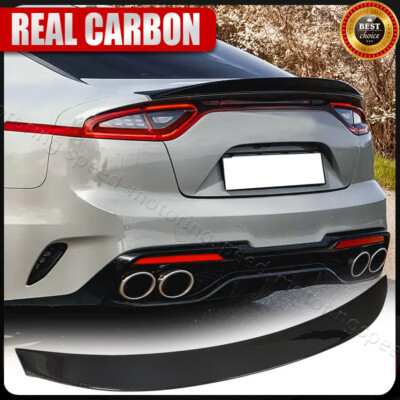For Kia Stinger 2018-2023 Real Carbon Fiber Rear Trunk Lid Spoiler Boot Wing Lip