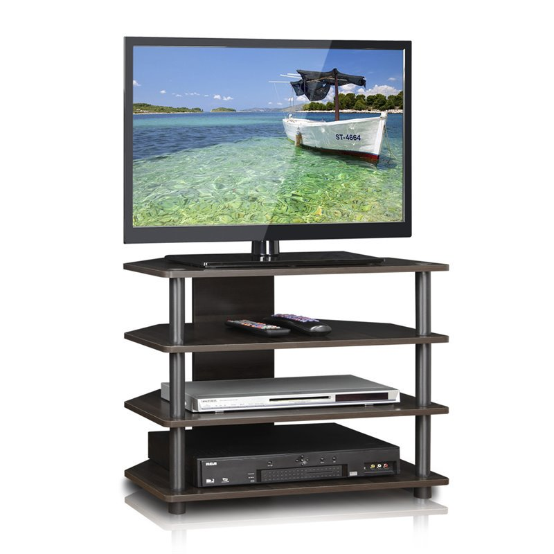 Entertainment Center With Open Shelves Media Gaming Consoles