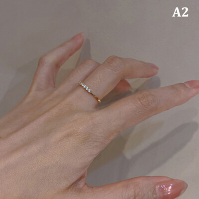 New Fashion Heart Rhinestone Ring Adjustable Cute Rings For Women Jewelry Ring#