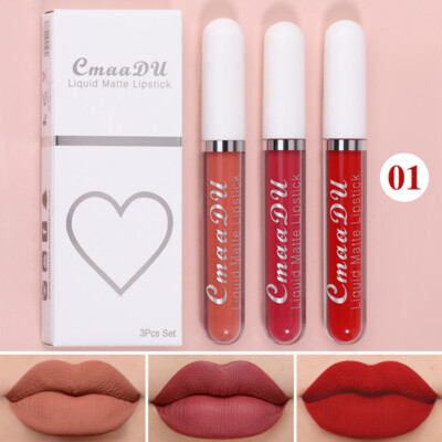 3 PCS/Set Long Lasting Lip Gloss Beauty Glazed Matte Liquid Lipstick Lip HOT