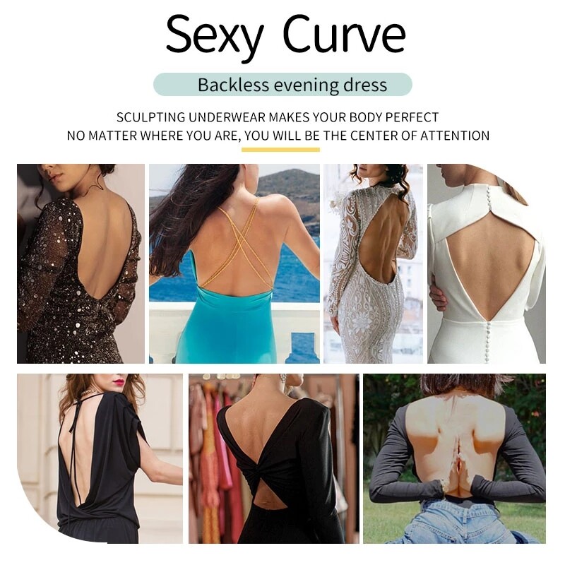 Faja Colombianas Invisible Bra U Plunge Body Shaper Backless Shapewear |  eBay