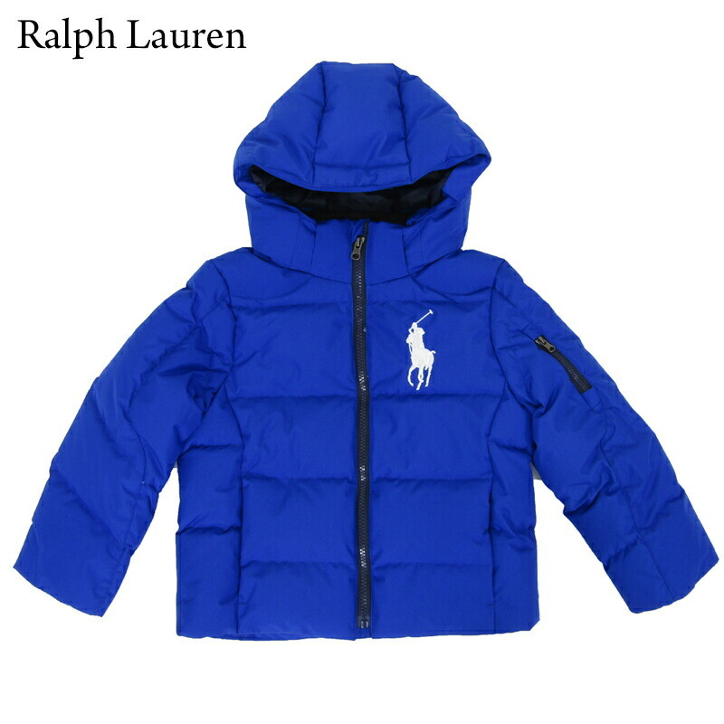 

Пуховая куртка-пуховик с капюшоном Polo Ralph Lauren Little Kid (размер 2–7) Big Pony, Синий