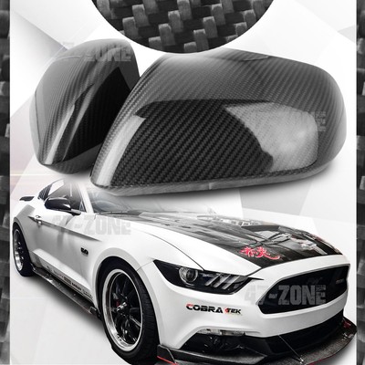 For 20152017 Ford Mustang Gloss Carbon Fiber Side Mirror Cover Overlay Trim
