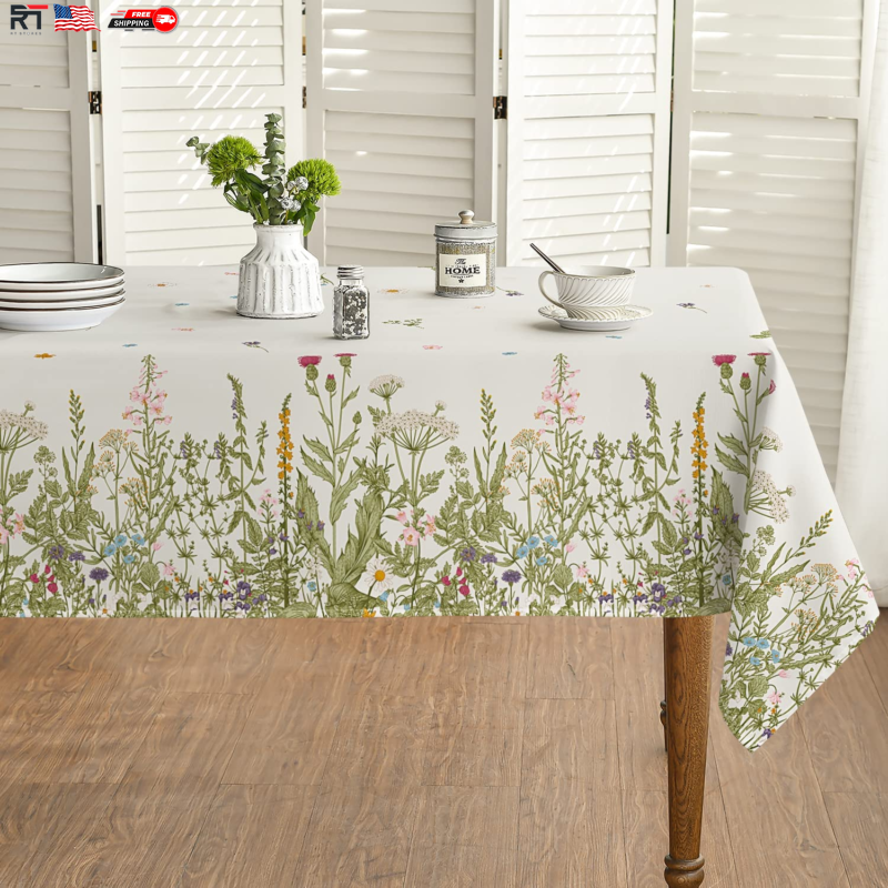Spring Summer 60x 84 Inch Wild Flowers Floral