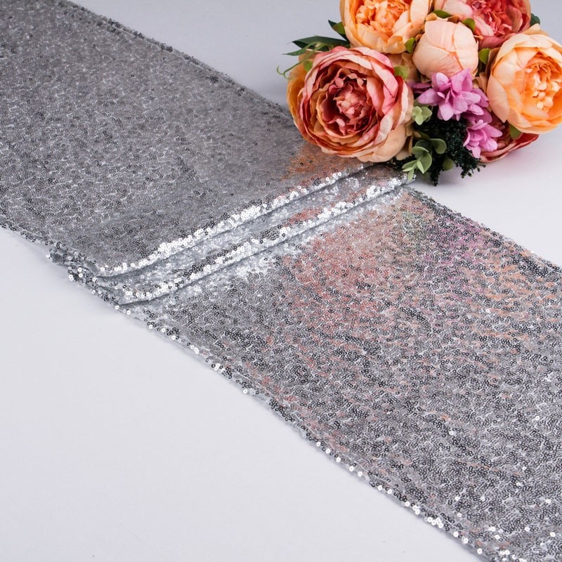 Glitter Sequin Table Runner Cloth Cover Sparkly Wedding Party Adorn Shiny Bling