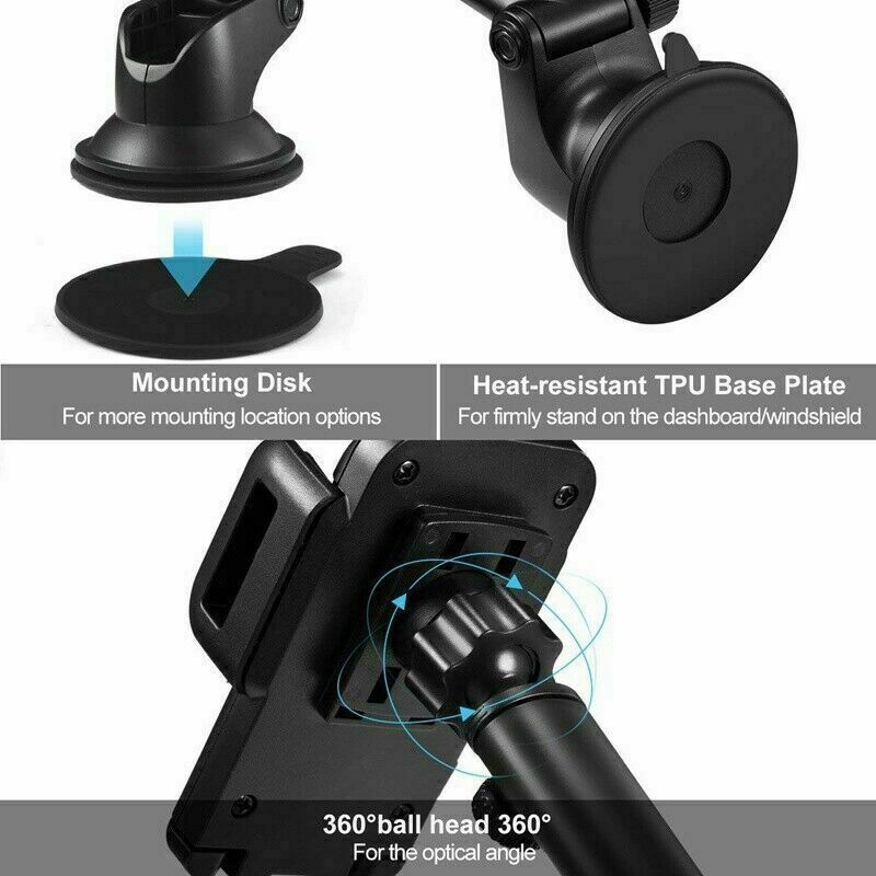 Universal Car Phone Mount 360&deg; Car Cell Phone Holder Stand Windshield Dashboard