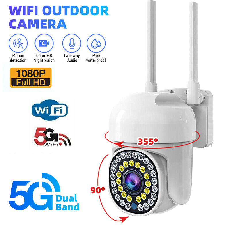 5G 1080P HD WIFI Camera Wireless Outdoor IP PTZ Smart Home CCTV Security IR Cam