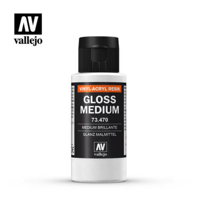 Vallejo Gloss Medium Vinyl Acrylic Resin Auxiliary 60ml Bottle 73.470