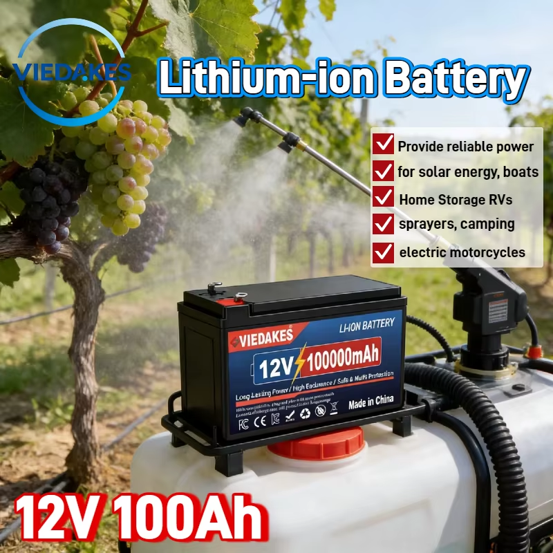 100Ah Rechargeable 12V LiFePO4 Battery - Long Lasting for sprayers Camping RV So