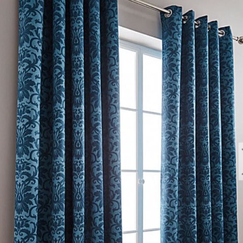 TEAL DAMASK CURTAINS VARIOUS SIZES in Larne, County Antrim Gumtree