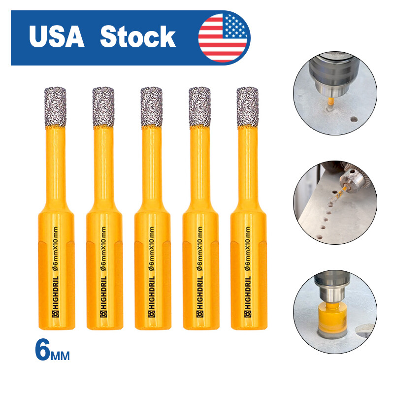 5pcs 6mm Diamond Drilling Core Bits Drill Bit Hole Saw Cutter for Granite Marble