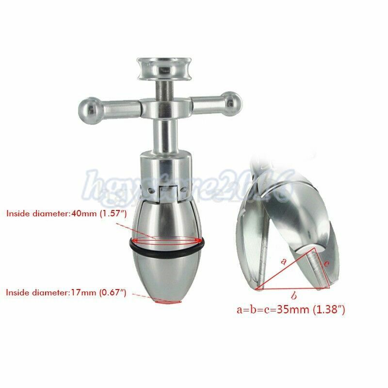 NEW Adjuatable Stainless Steel Lock Trillium Chastity Device Hot Openning Plug