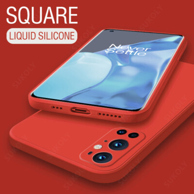 Case For OnePlus 9R 9 Pro 11 10 Pro Square Liquid Silicone Soft Rubber TPU Cover