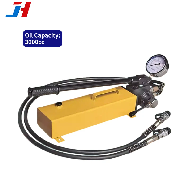 CP-800S Manual Hydraulic Pump 700kg/cm² High Pressure 3000cc Oil Tank 1.8m Hose