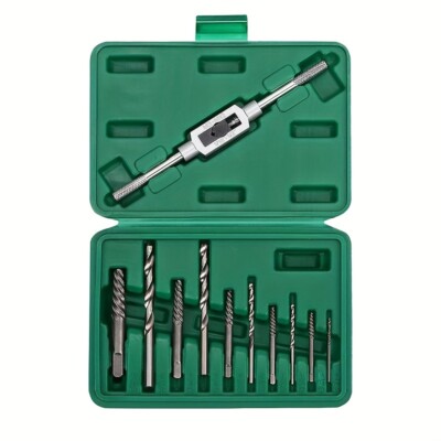 11pcs Damaged Screw Extractor Set Remover Tool Kit Set Easy Out Bolt Extractor