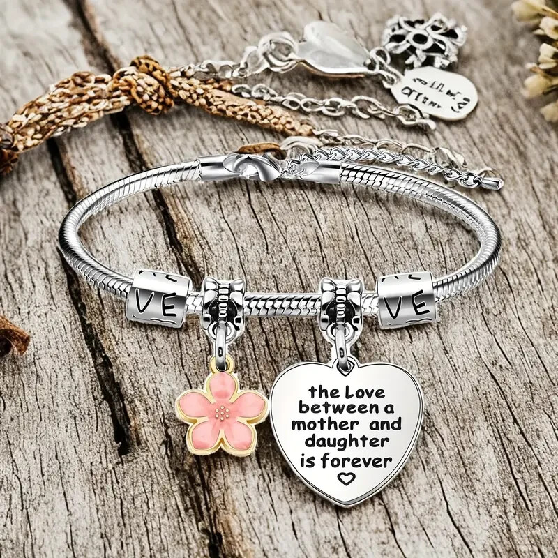 925 Sterling Silver Charm New Fashion Mother And Daughter