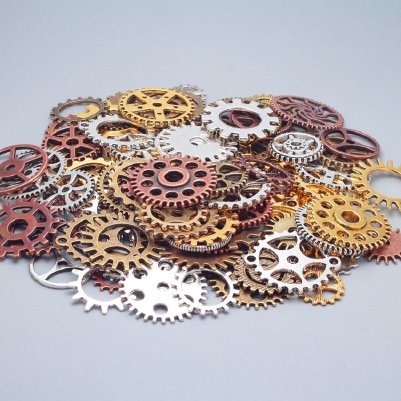 100 Gram Métal Antique Steampunk Engrenages Charms Horloge Roue Bijoux Accessory