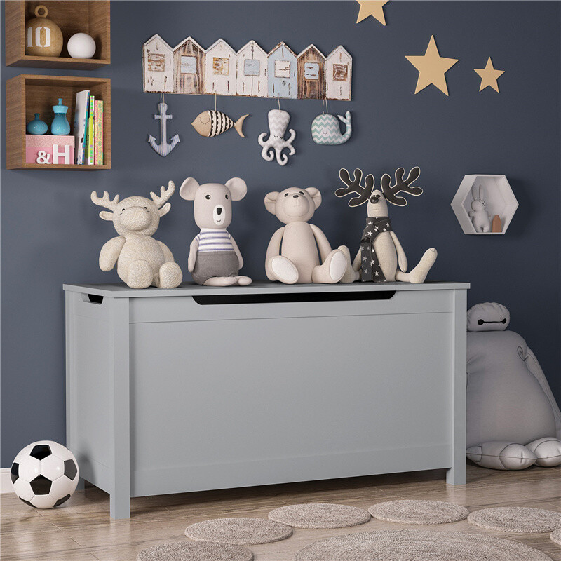 Kids Wooden Toy Box Storage Chest Bedroom Organizer Bench w/