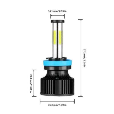 6-sides H11 LED Headlight Low Beam Bulbs Bright White 6500K 2500000LM High Power