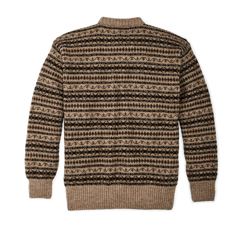 Pre-owned Filson Fair Isle Crewneck Sweater 20263566 Made In Scotland Fawn Tan Khaki Brown