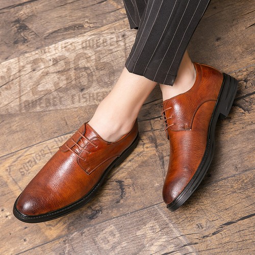 Details about / Men/'s Dress Formal Business Flats Pointy Toe Oxfords Lace up Nightclub Shoes New