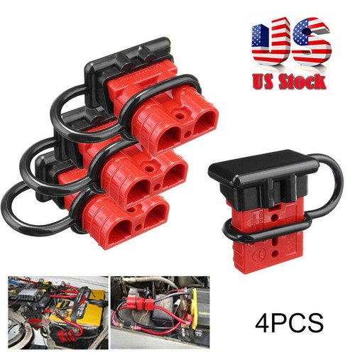 Red Battery Quick Connect Disconnect Jumper Connectors Cable Kit Plug