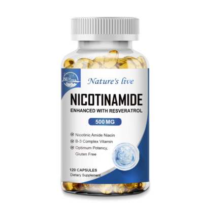Max Strength Nicotinamide 500mg with Resveratrol Natural Anti-aging Capsules