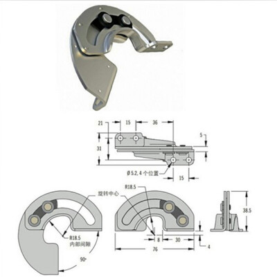 Hidden sliding hinges 90 degree limit hinge R6 carbon steel cabinet door hi3CRR