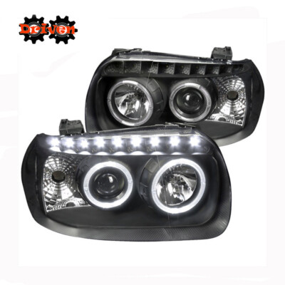 For 05-07 Ford Escape Dual Halo Projector Headlights Black Clear Lens Head Lamp