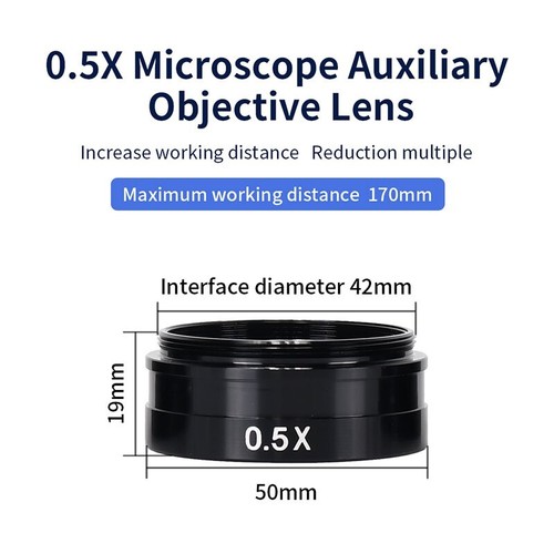 100X Industrial Microscope Lens, C/CS-Mount, Compatible With Raspberry Pi HQ Cam