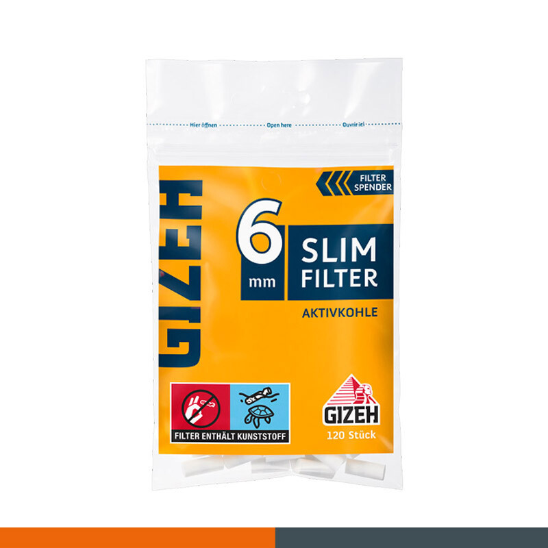 Gizeh Slim Filter Aktivkohle 6mm 20 x 120er