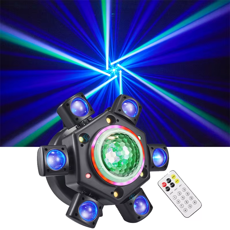 6 Arms LED Moving Head Light RGBW 4 in 1 Party Disco Ball Light Stage Effect Str