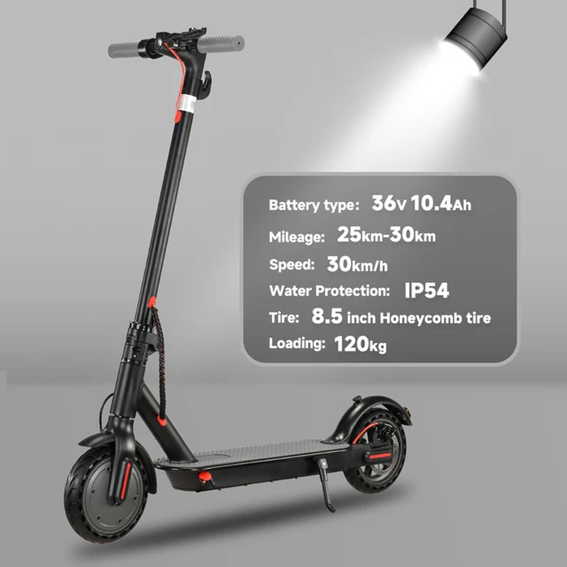 Adult Electric Scooter 36V 10.4Ah Escooter Kick Scooter with APP Lightweight Lon
