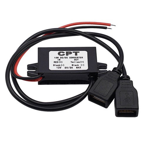 Car 12V to DC 5V Hard Wired Dual USB Output Power Adapter Charger for Dash Cam
