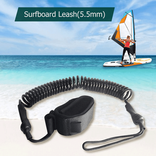 Ankle Leine SUP Leash Fesselriemchen Wassersport Spule Colied Stand Up Schwarz