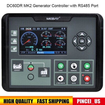 MEBAY DC60DR MK2 Generator Controller with RS485 Port 4.3'' Colorful LCD pe66