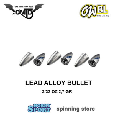 OMTD BULLET LEAD ALLOY  GR 2,7 SINKER  IN PIOMBO PER SPINNING