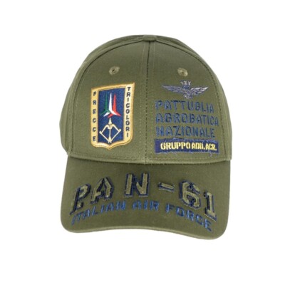 

Hat Man Aeronautica Militare HA1134 Hat Embroidered Green Pilot Arrow Valentines