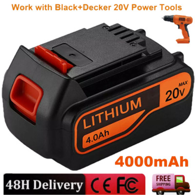 20V Lithium-Ion Battery replacement for Black and Decker 20Volt LBX20 LBXR20 4,0