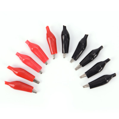 10pcs small insulation boot metal alligator clip electric test crocodile cli..x