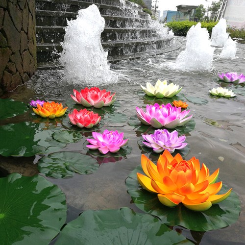 Ninfea Galleggiante Fiori Di Loto Artificiali Galleggianti - 5 Pezzi