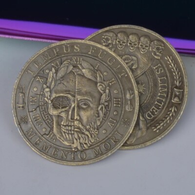 Münze Memento Mori Tempus Fugit Life Is Limited Stoizismus Stoiker Philosophie