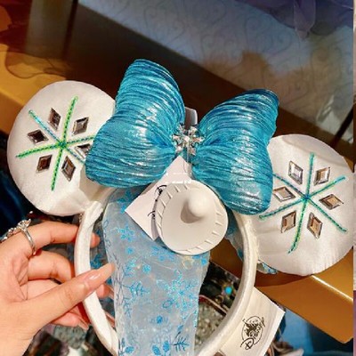 Disney Parks Snowflake Elsa Princess Minnie Ear Headband Shanghai Disneyland