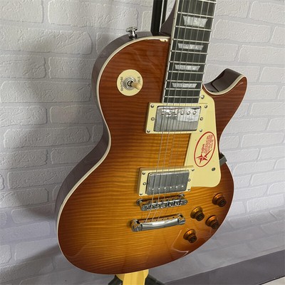 Vintage Sunburst Electric Guitar H-H Pickups Solid Body Chrome Hardware Factory
