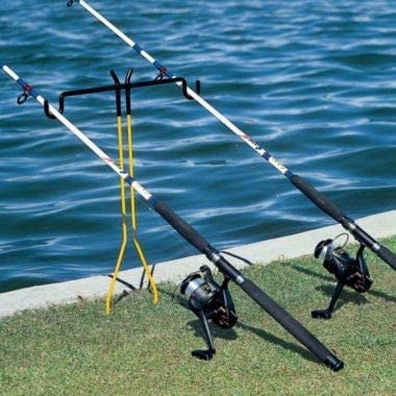 RITE-HITE Bank Fishing Dual-Rod Holder - Holds Two Fishing Rods and Reels at the