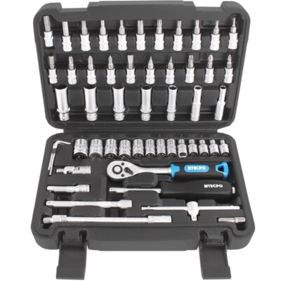 Steckschlüssel Satz 53-tlg. 1/4 Zoll Werkzeug Nüsse Knarrenkasten Ratschenkasten